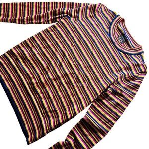 GAP Sweater Womens Size S Multicolor Striped Crew Neck Pullover Long
